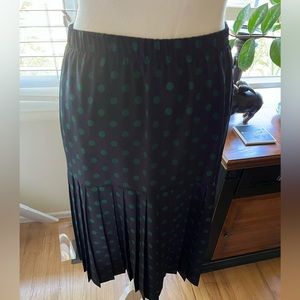 Vintage Leslie Fay Pleated Polka Dot Skirt sz 8